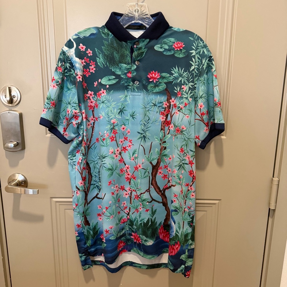 Greyson Men’s Gold Polo Magic Garden Size Medium‎